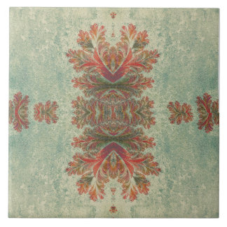 Azulejo Decorativo Vintage Duo: Verde e Filme Verm