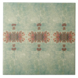 Azulejo Decorativo Vintage Duo: Verde e Filme Verm