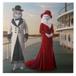 Azulejo Decorrido De Gatos