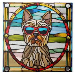 Azulejo Decorrido De Vidro De Yorkie