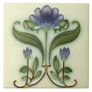 Azulejo - Desenho Floral Art Nouveau