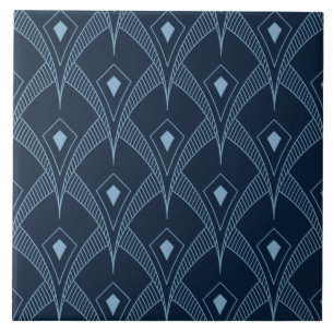 Azulejo - Design de Leque Art Déco Azul