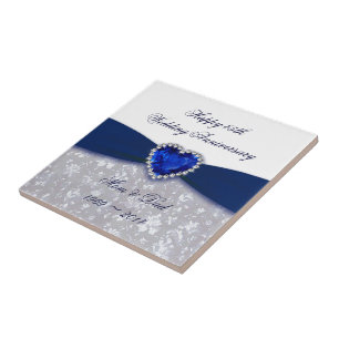 Azulejo do aniversário de casamento do damasco