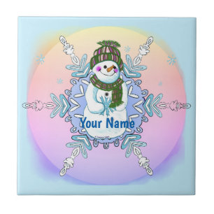 Azulejo do Boneco de Neve Floco de Neve Vovó