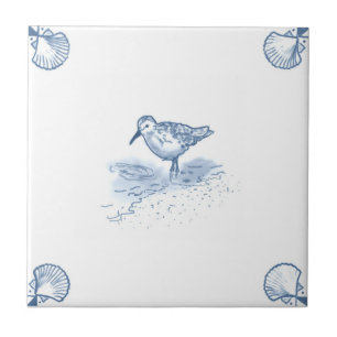 Azulejo do borrelho de Delft com cantos de Shell