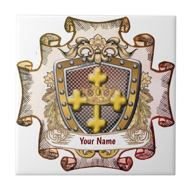 Azulejo do Brasão de Armas da Família Valor Sobren (Frente)