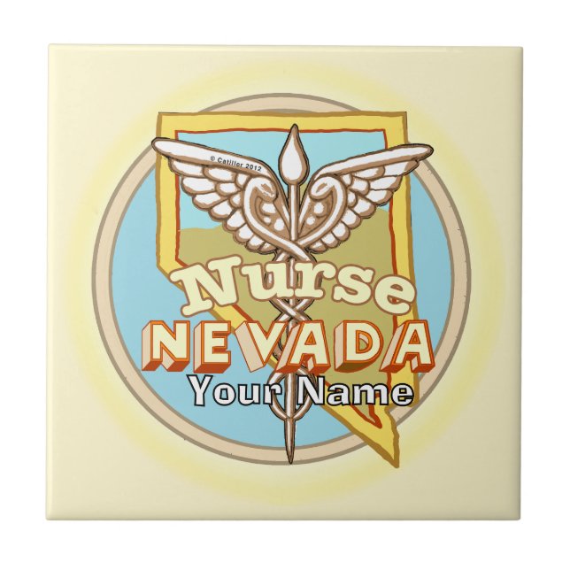 Azulejo do Caduceu da Enfermeira de Nevada (Frente)