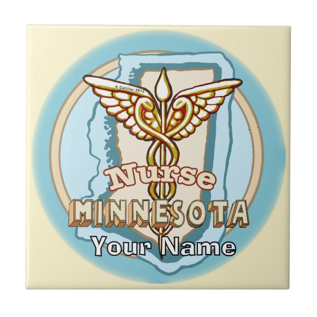Azulejo do Caduceu de Enfermeira de Minnesota (Frente)