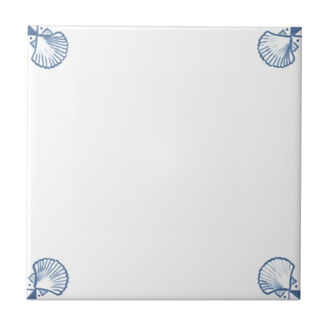 Azulejo do campo de Delft com cantos de Shell (Frente)