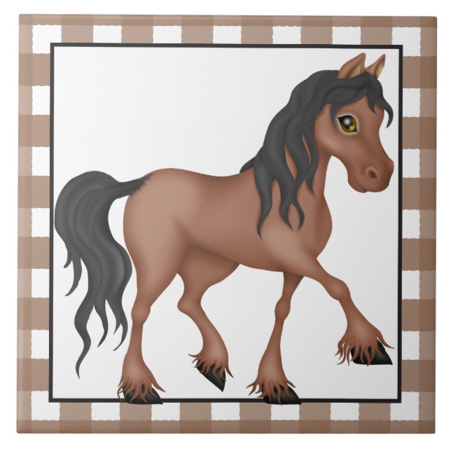 azulejo do campo de desenho animado de fazenda (Frente)