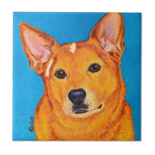 Azulejo do cão do gado - "vermelho "