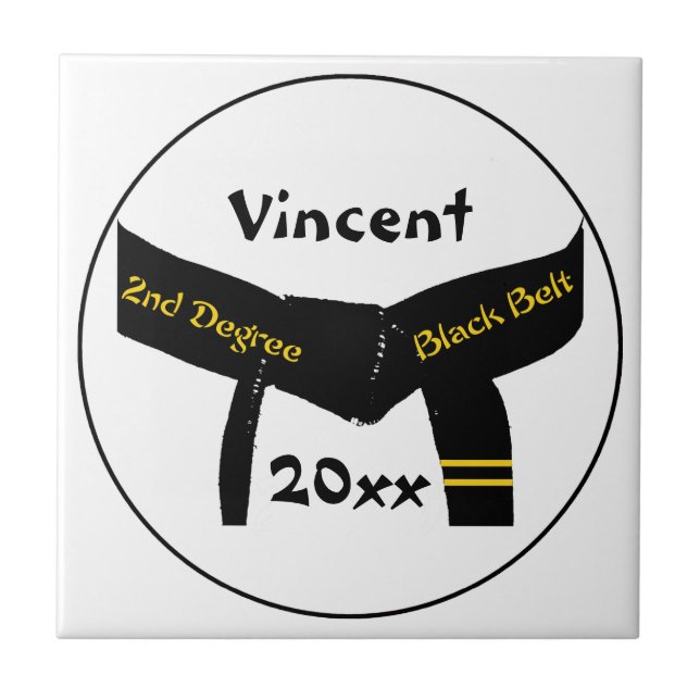 Azulejo do Cinturão Preto de Segundo Grau Artes Ma (Frente)