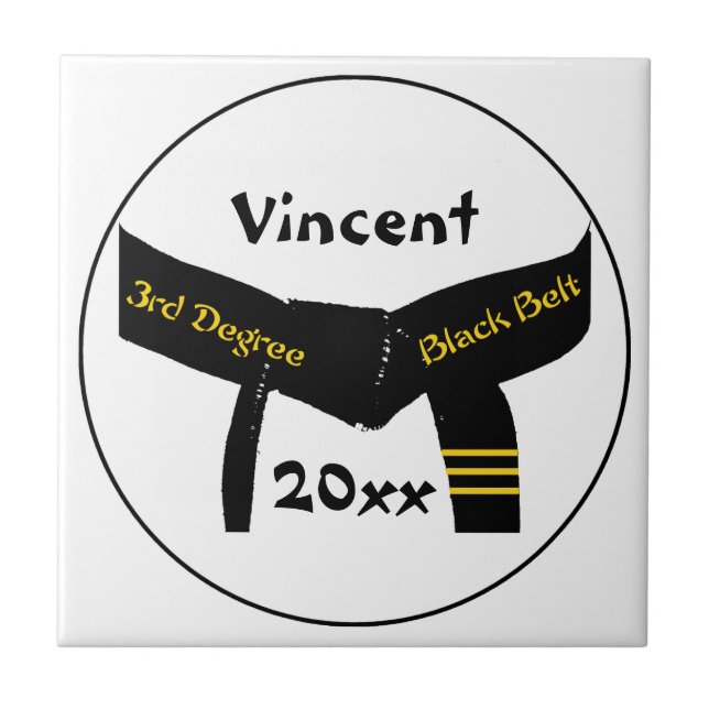 Azulejo do Cinturão Preto de Terceiro Grau Artes M (Frente)