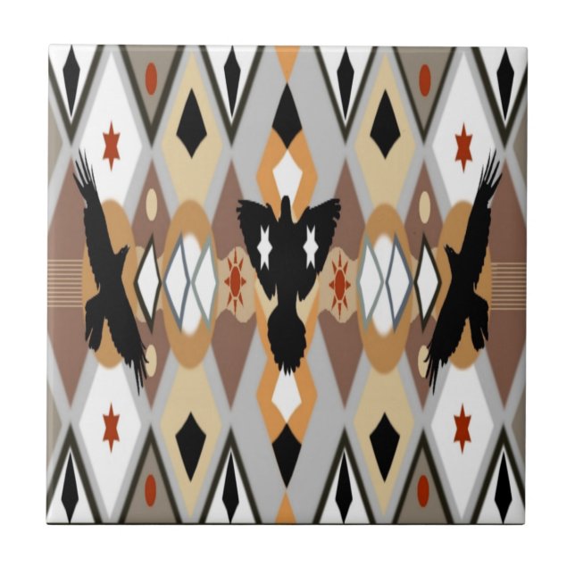 Azulejo do corvo de nativo americano (Frente)