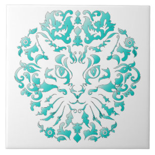 Azulejo do damasco do gato