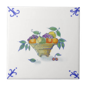 Azulejo do design da cesta de fruta de DFB01 Delft