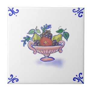 Azulejo do design da cesta de fruta de DFB12 Delft