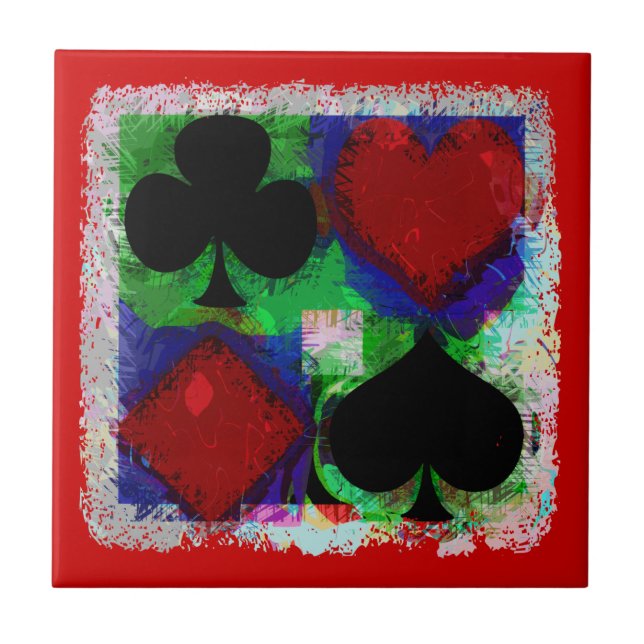 Azulejo do DESIGN dos TERNOS do CARTÃO de JOGO (Frente)