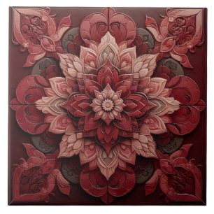 Azulejo do Designer de Efeito 3D do Ruby Red Elega