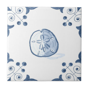 Azulejo do dólar de areia de Delft com cantos do