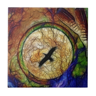 Azulejo do falcão do corvo