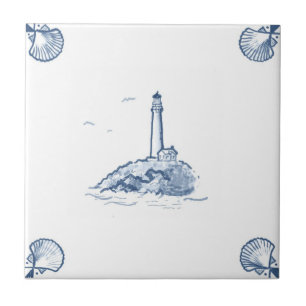 Azulejo do farol de Delft com cantos de Shell