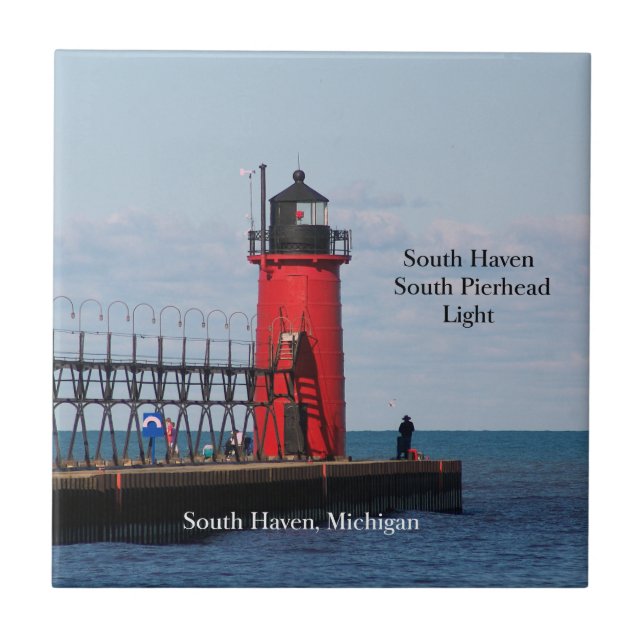 Azulejo do Farol de South Haven South Pierhead (Frente)