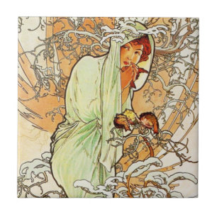 Azulejo do inverno de Alpohnse Mucha