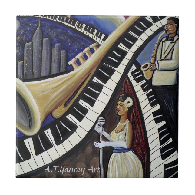 Azulejo do jazz do luar (Frente)