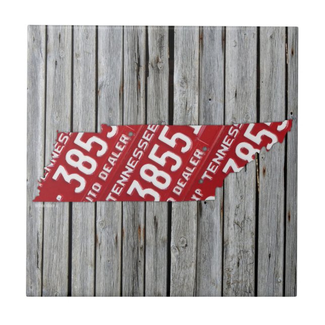 Azulejo do mapa da matrícula de Tennessee (Frente)