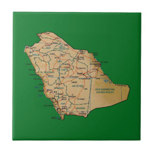 Azulejo do mapa de Arábia Saudita