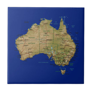 Azulejo do mapa de Austrália