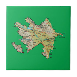 Azulejo do mapa de Azerbaijan