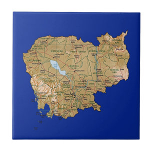 Azulejo do mapa de Cambodia