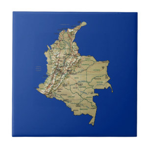 Azulejo do mapa de Colômbia
