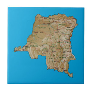 Azulejo do mapa de Congo-Kinshasa