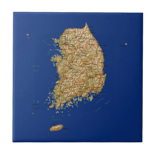 Azulejo do mapa de Coreia do Sul