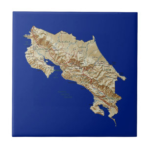 Azulejo do mapa de Costa Rica