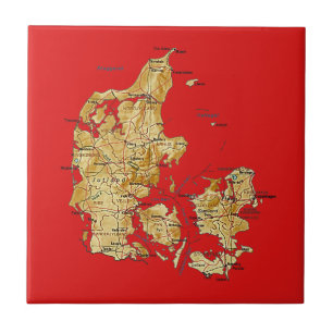 Azulejo do mapa de Dinamarca