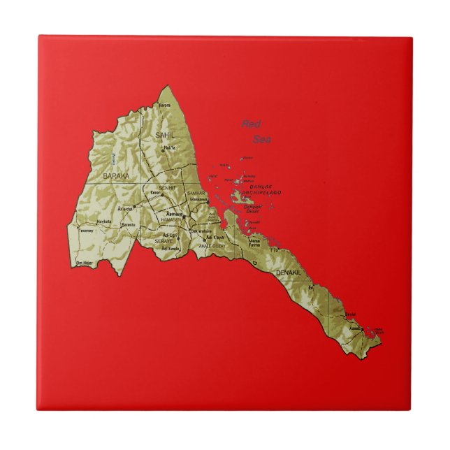 Azulejo do mapa de Eritrea (Frente)
