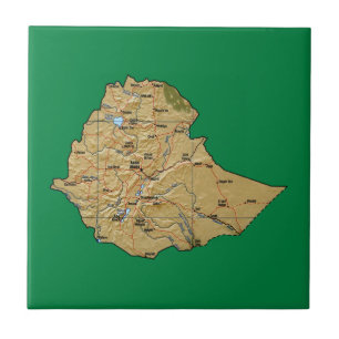 Azulejo do mapa de Etiópia
