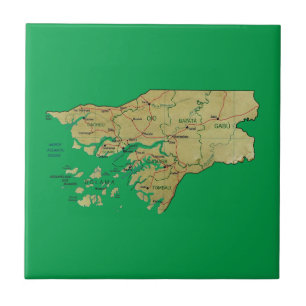 Azulejo do mapa de Guiné-Bissau
