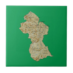 Azulejo do mapa de Guyana