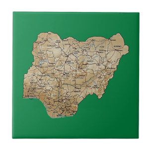 Azulejo do mapa de Nigéria