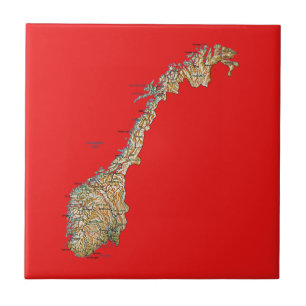 Azulejo do mapa de Noruega