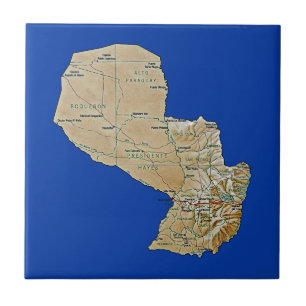 Azulejo do mapa de Paraguai