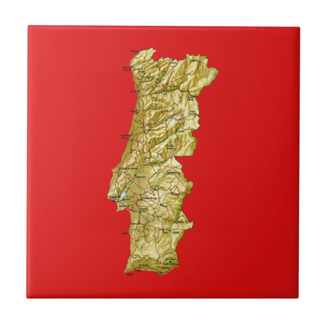 Azulejo do mapa de Portugal (Frente)