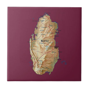 Azulejo do mapa de Qatar