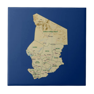 Azulejo do mapa de República do Tchad