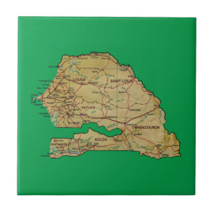 Azulejo do mapa de Senegal